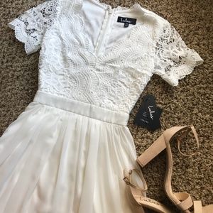 NWT Lulu's Angel in Disguise White Lace Dress